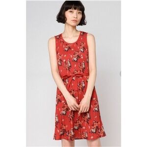 All Saints Etta Kirsch Floral Print A-Line Mini Dress - Red / Orange, Size XS
